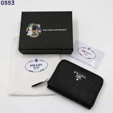 PD 프라다 사피아노 메탈로고 레더 동전지갑