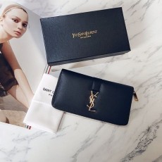 YS 생로랑 지퍼 가죽 장지갑 (로즈골드) 