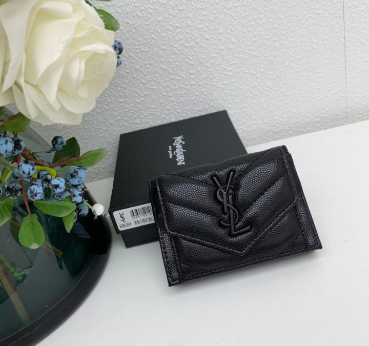 YS 생로랑 모노그램 보아1 엔벨로프 3단 반지갑 흑장 ✡ 