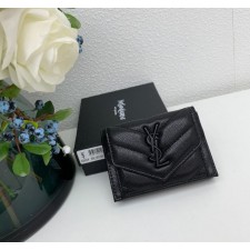 YS 생로랑 모노그램 보아1 엔벨로프 3단 반지갑 흑장 ✡ 