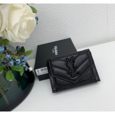 YS 생로랑 모노그램 보아1 엔벨로프 3단 반지갑 흑장 ✡ 