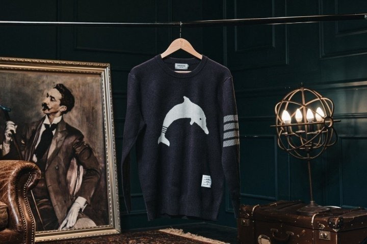 TB 톰브라운 T 돌핀 4선 울 니트 