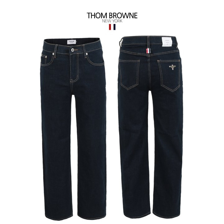 TB 톰브라운 진청 스판 히든밴드 테이퍼드핏 데님 