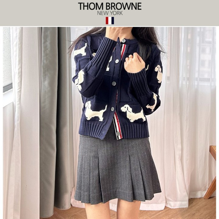 TB 톰브라운 강아지 블록 울 가디건