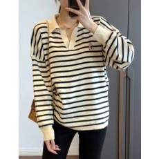 TB 톰브라운 T 요트자수 브이카라 줄 니트(T7373) 