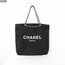 CN 샤넬 블랙 캔버스 체인 토트백