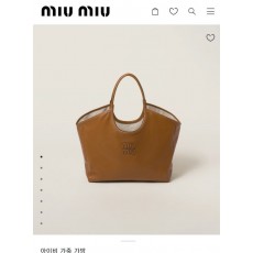 MU 미우미우 [ 고급 ] 아이비 가죽 라지백 브라운 2 