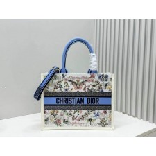 DO 디올 고급 자수 레더 북 토트백 미듐 