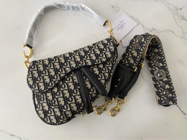 DO 디올 오블리크 새들백 네이비 