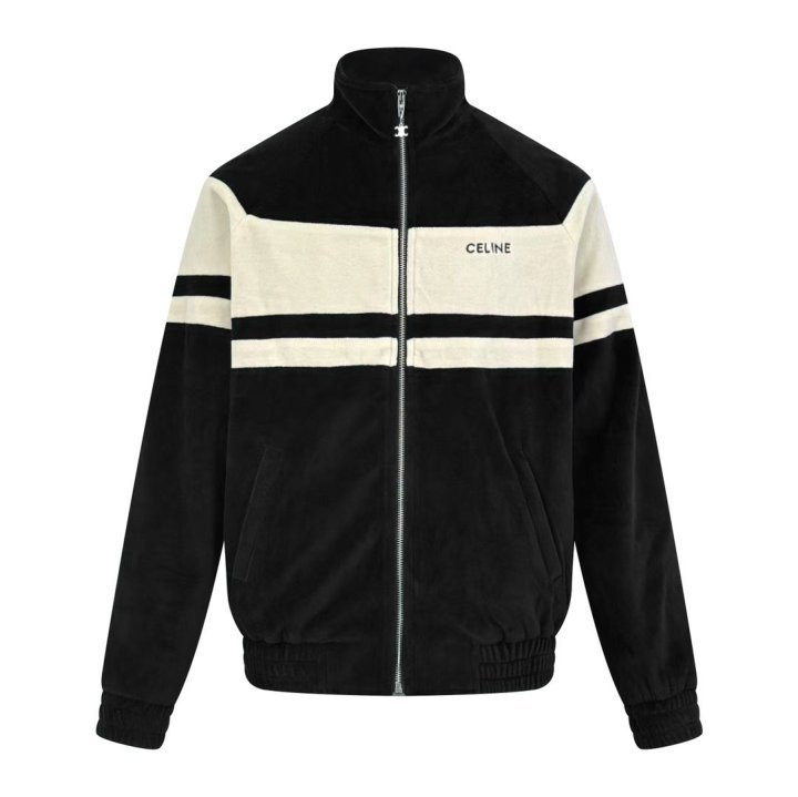 CL 셀린느 CLN 2568 벨루어 트랙 집업 자켓 