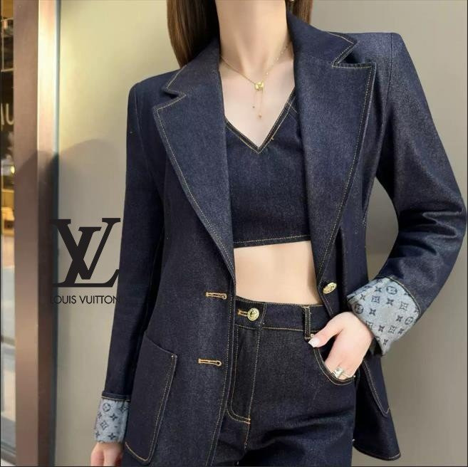 LV 루이비통 모노그램 포인트 데님 자켓 