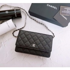 CN 샤넬 [고급 박스] WOC 클래식 캐비어 은장 1 