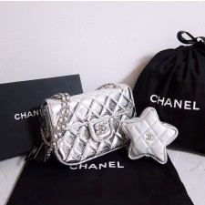 CN 샤넬 [고급] 24크루즈 스타 코인퍼스 미니 플랩 백 실버 1 