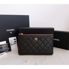 CN 샤넬 [ 고급 박스 ] 캐비어 파우치 스몰 클러치 금장 