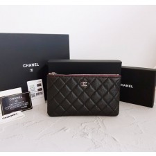 CN 샤넬 [ 고급 박스 ] 캐비어 파우치 스몰 클러치 은장 