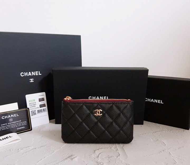 CN 샤넬 [ 고급 박스 ] 캐비어 미니클러치 금장 