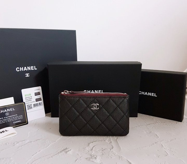CN 샤넬 [ 고급 박스 ] 캐비어 미니클러치 은장 