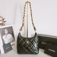 CN 샤넬 [ 고급 ] 호보백 스몰 램스킨 금장 블랙 1 