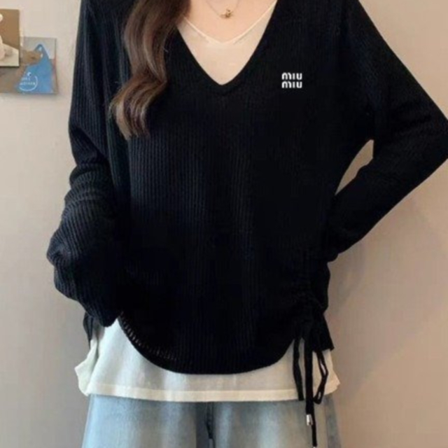 MU 미우미우 이중 스트링 니트