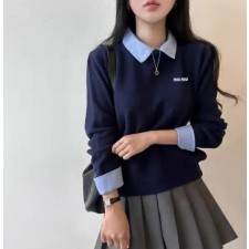 MU 미우미우 셔츠 레이어드 울니트 