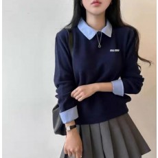 MU 미우미우 셔츠 레이어드 울니트 