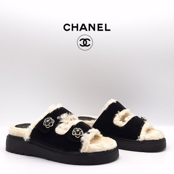 CN 샤넬 여성 스웨이드 까멜리아 샌들