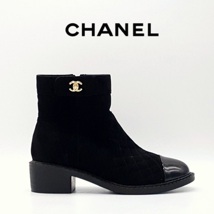 CN 샤넬 여성 CC로고 스웨이드 앵클부츠