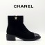 CN 샤넬 여성 CC로고 스웨이드 앵클부츠