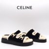 CL 셀린느 여성 스웨이드 로고 샌들