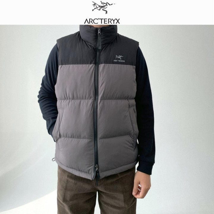 AT 아크테릭스 배색 블랙패딩조끼