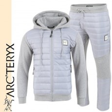 AT 아크테릭스 고주파 로고 패딩 후드 셋업