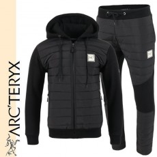 AT 아크테릭스 고주파 로고 패딩 후드 셋업