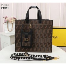 FD 펜디 FF 자카드 패브릭 토트백