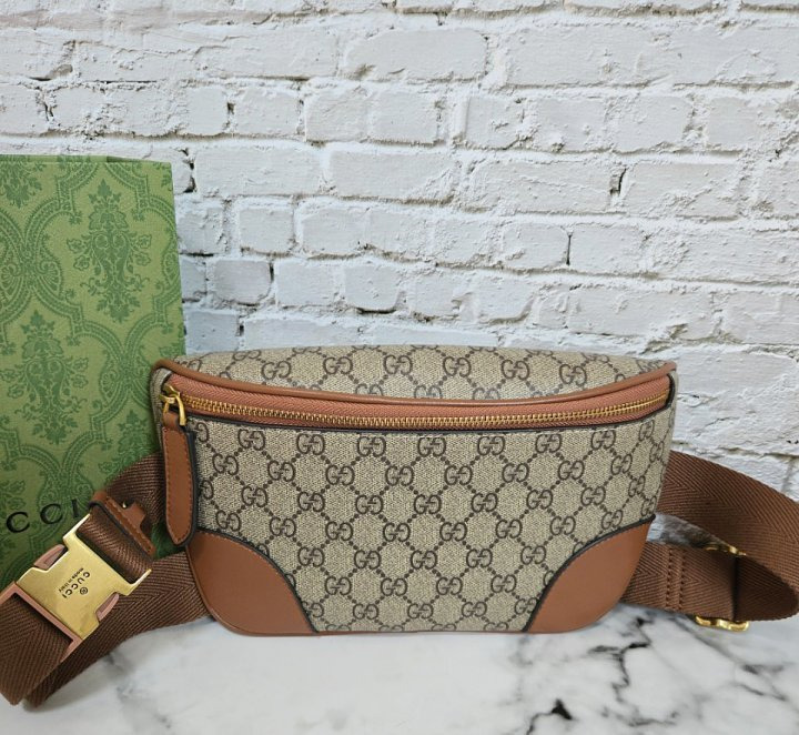 GC 구찌 고급] GG 엠블럼 벨트백 브라운 1 