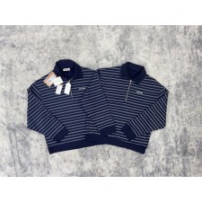 MU 미우미우 25 스트라이프 지퍼 PK 셔츠 - 수입 