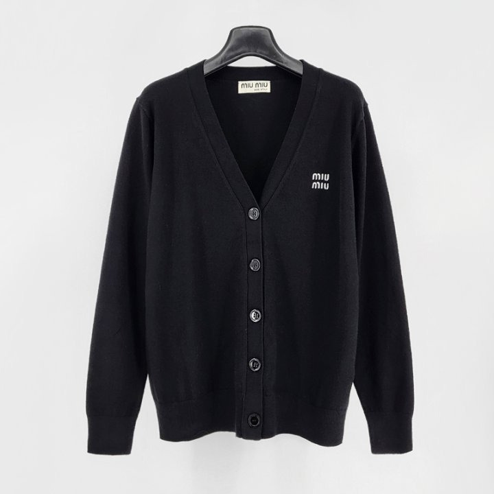 MU 미우미우 영문로고 가디건