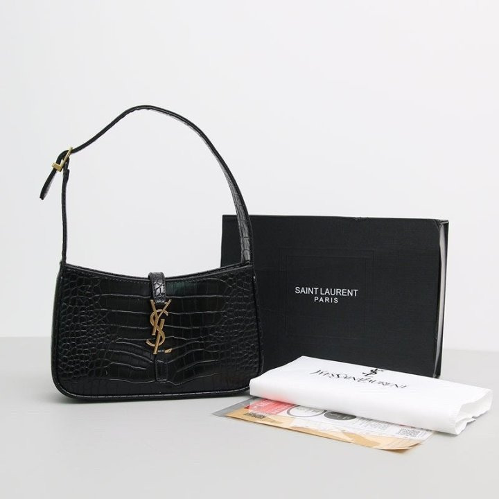 YS 생로랑 5708 크록 가죽 숄더백