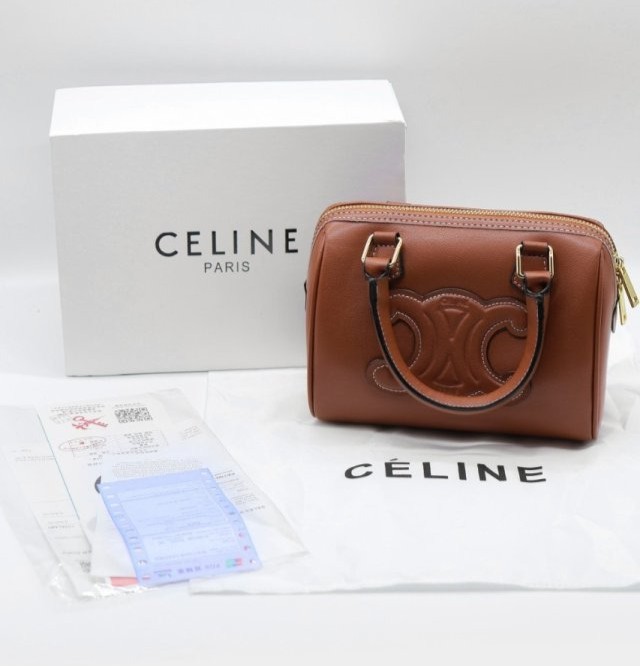 CL 셀린느 브라운 퀴르 트리옹프 스몰 보스턴백 