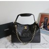 CN 샤넬 25A 공방 스웨이드 투톤 쇼퍼 호보백 블랙