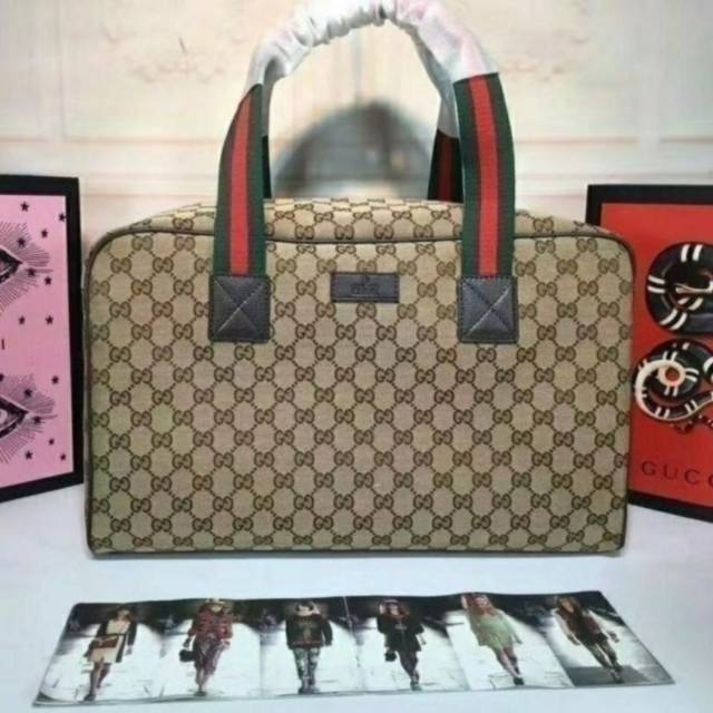 GC 구찌 자가드 사각 보스턴  