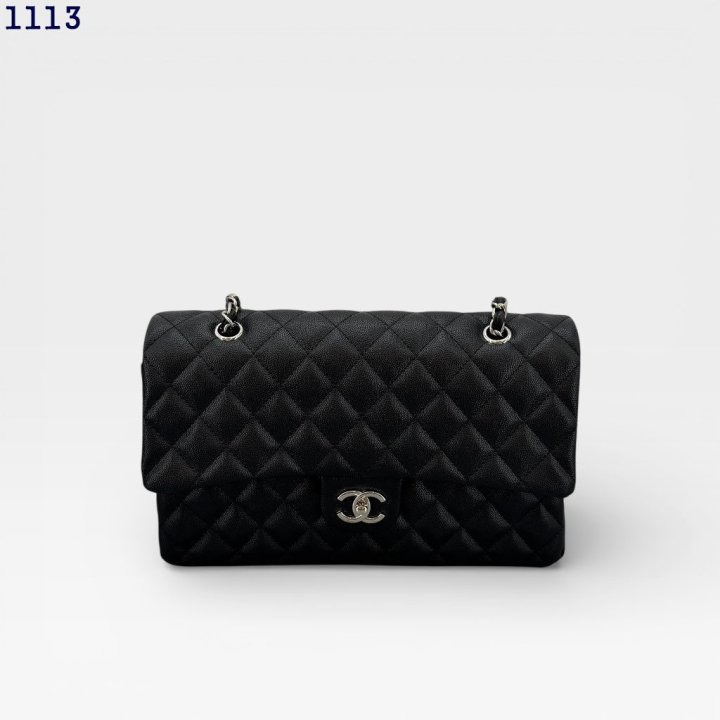 CN 샤넬 클래식 라지 캐비어 플랩백 (블랙,은장)
