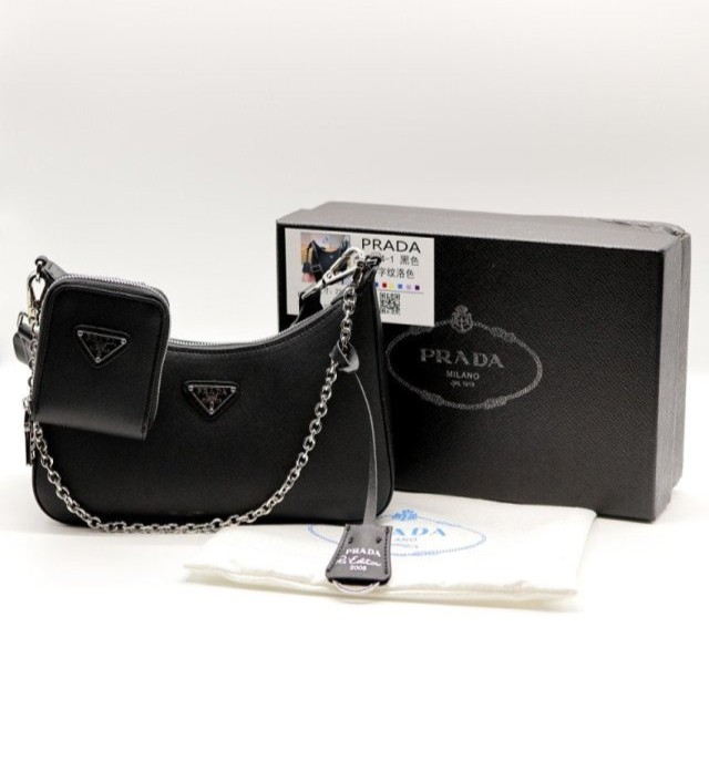 PD 프라다 가방 크로스백 숄더백 사피아노 블랙 