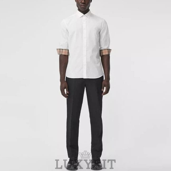 BB 버버리 TB 모노그램 체크 포인트 셔츠