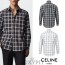 CL  셀린느 26SS. 레터링 백로고 체크 셔츠