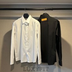 LV 루이뷔통 모노그램 로고 자수 셔츠