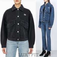 MU 미우미우 영문로고 데님자켓