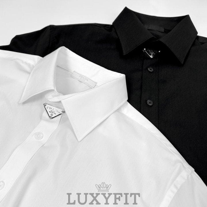 PD 프라다 넥 플레이트 셔츠