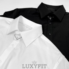 PD 프라다 넥 플레이트 셔츠