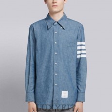 TB 톰브라운 4바 블루 샴브레이 셔츠