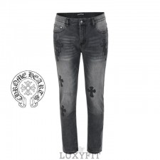 CH 크롬하츠 멀티 레더 패치 흑청 슬림 일자진